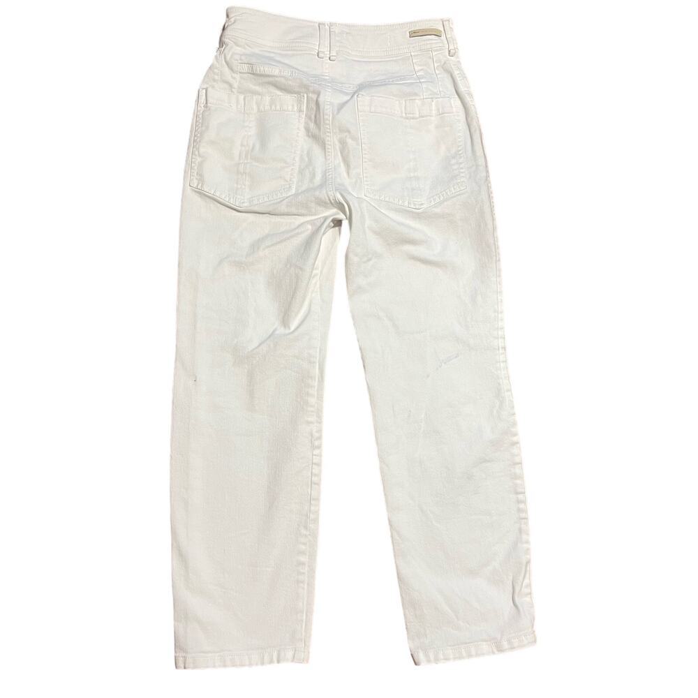 Pilcro White Denim Jeans Size 29 Straight Leg High Rise Cropped Casual Stretch - Picture 2 of 9